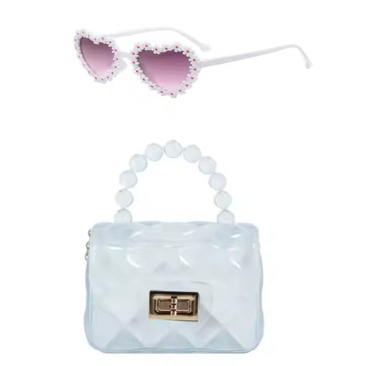 Handbag with sunglasses